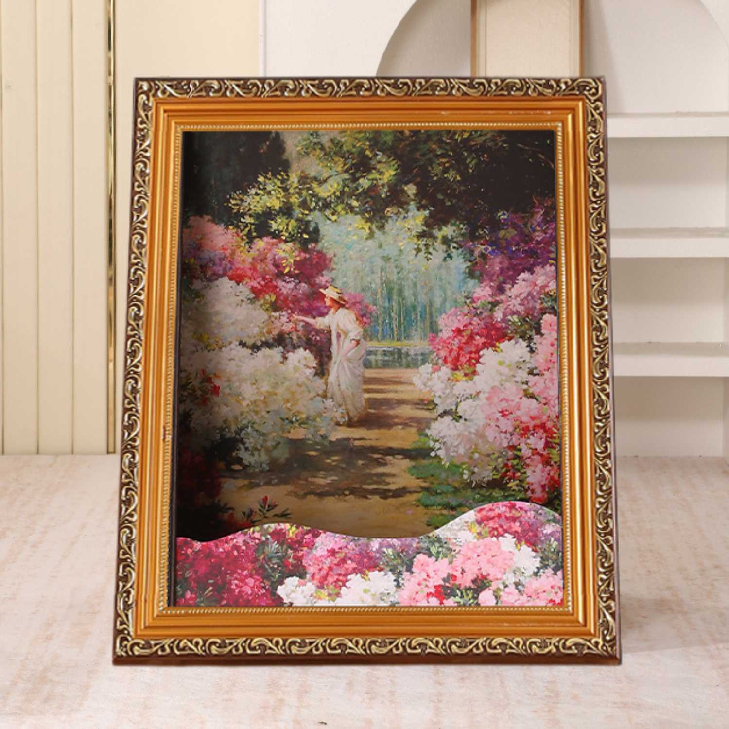 kattenbed 3d 4d olieverf romantische tuin schilderij ontwerp